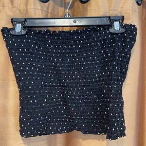 Black with white Polka dots tube top size S/M